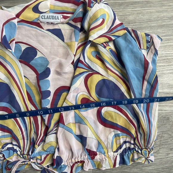 Vintage Claudia Paisley Sheer Crop Top - Picture 9 of 10